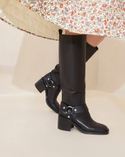 Loeffler Randall Audrey Black Tall Engineer Boot| Boots