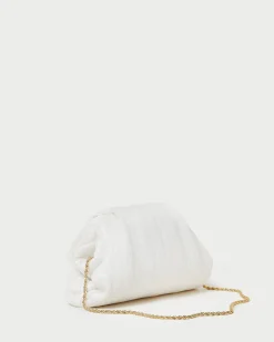 Loeffler Randall Bailey White Pleated Dome Clutch| SOMETHING BLUE|Event Essentials