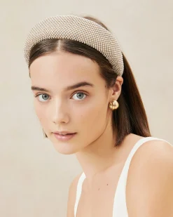 Loeffler Randall Bellamy Natural/Crystal Puffy Headband| Accessories