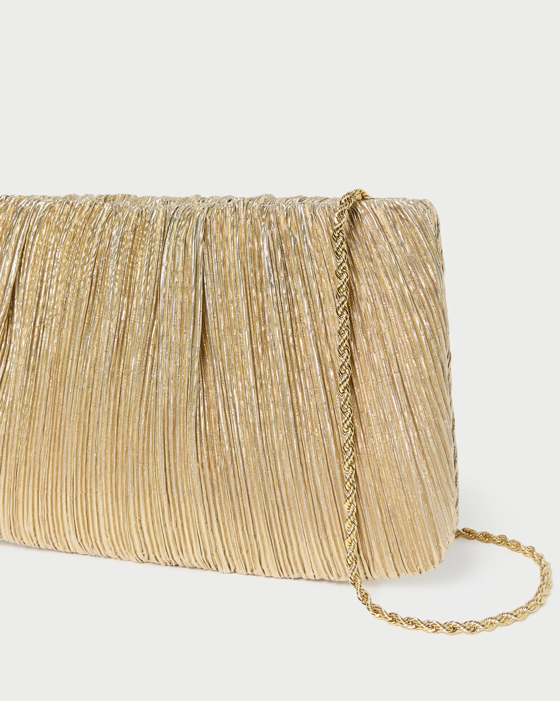Loeffler Randall Brit Lamé Pleated Clutch| Clutches