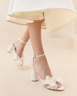 Loeffler Randall Camellia Pleated Bow Heel| FOR THE BRIDE|Heeled Sandals
