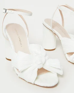 Loeffler Randall Camellia Pearl Pleated Bow Heel| FOR THE BRIDE|Heeled Sandals