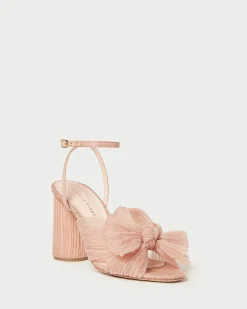 Loeffler Randall Camellia Pearl Pleated Bow Heel| FOR THE BRIDE|Heeled Sandals