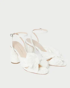 Loeffler Randall Camellia White Lace Bow Heel| SOMETHING BLUE|FOR THE BRIDE
