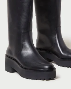 Loeffler Randall Carlee Black Tall Lug Boot| Boots