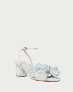 Loeffler Randall Dahlia Black Pleated Bow Heel| Heeled Sandals