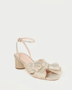 Loeffler Randall Dahlia Black Pleated Bow Heel| Heeled Sandals