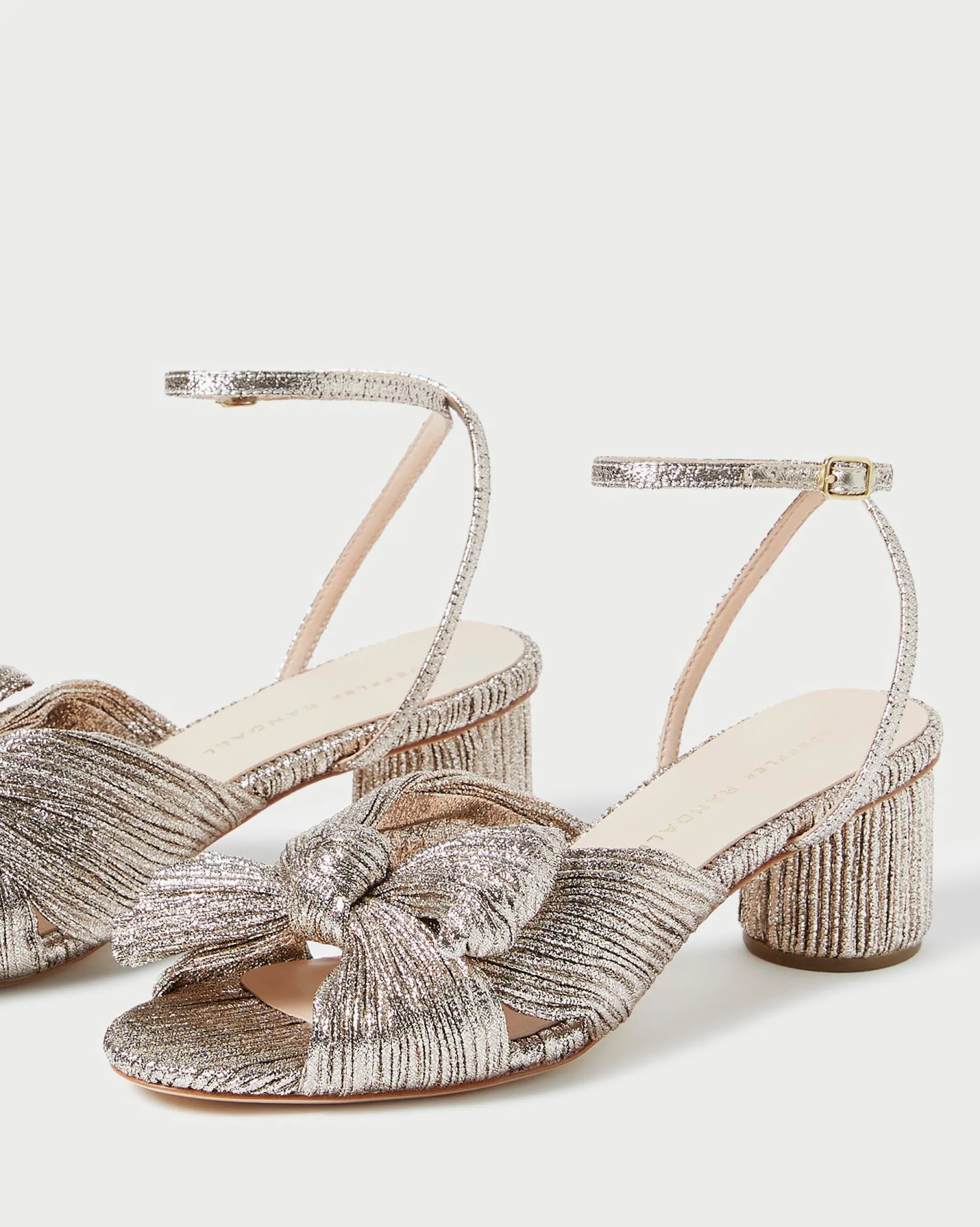 Loeffler Randall Dahlia Pleated Bow Heel| FOR THE BRIDE|Heeled Sandals