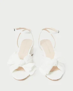 Loeffler Randall Dahlia White Lace Bow Heel| SOMETHING BLUE|FOR THE BRIDE
