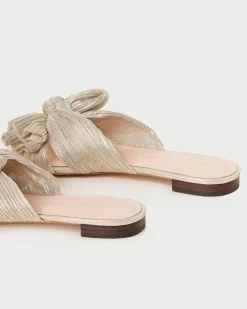 Loeffler Randall Daphne Pleated Bow Slide| Flat Sandals