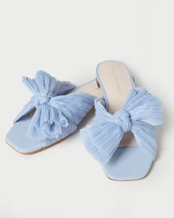 Loeffler Randall Daphne Pleated Bow Slide| Flat Sandals