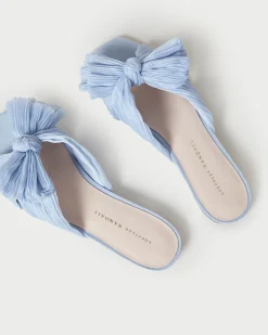Loeffler Randall Daphne Pleated Bow Slide| Flat Sandals