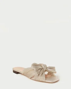 Loeffler Randall Daphne Pleated Bow Slide| Flat Sandals