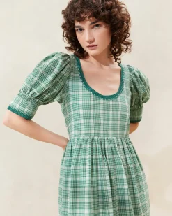 Loeffler Randall Gillian Blue Floral Puff-Sleeve Dress| Dresses