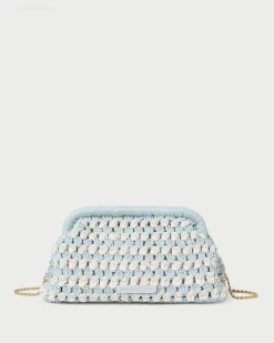 Loeffler Randall Glenda Blue/Cream Crochet Clutch| FOR THE GUESTS|Clutches