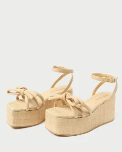 Loeffler Randall Hudson Natural Raffia Platform Sandal| Vacation Shop|Flat Sandals