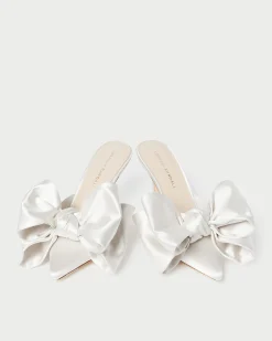 Loeffler Randall Margot Satin Bow Mule| SOMETHING BLUE|FOR THE BRIDE