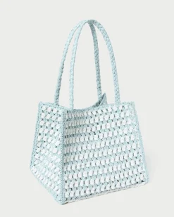 Loeffler Randall Missy Blue/Cream Crochet Tote| Totes