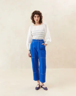 Loeffler Randall Molly Blue Denim Carpenter Pant| Bottoms
