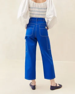 Loeffler Randall Molly Blue Denim Carpenter Pant| Bottoms