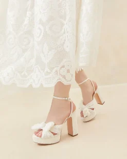 Loeffler Randall Natalia Platform Bow Heel| SOMETHING BLUE|FOR THE BRIDE