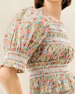 Loeffler Randall Nicola Cream Floral Cinched Blouse| Jessie Loves|Matching Sets