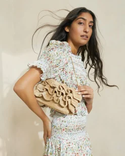 Loeffler Randall Odette Natural Ruffle Clutch| Clutches
