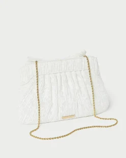 Loeffler Randall Rayne White Lace Bow Clutch| FOR THE BRIDE|Clutches