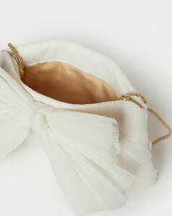 Loeffler Randall Rayne White Lace Bow Clutch| FOR THE BRIDE|Clutches