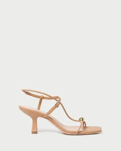 Loeffler Randall Triana Dune Leather Mid-Heel Sandal| FOR THE GUESTS|Heeled Sandals