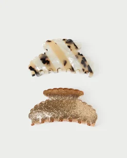 Loeffler Randall Yuri Champagne/Tortoise Clip Set| Accessories